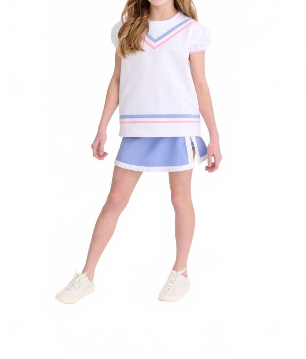 NEW THE BEAUFORT BONNET COMPANY girls cassidy comfy crewneck top in blue